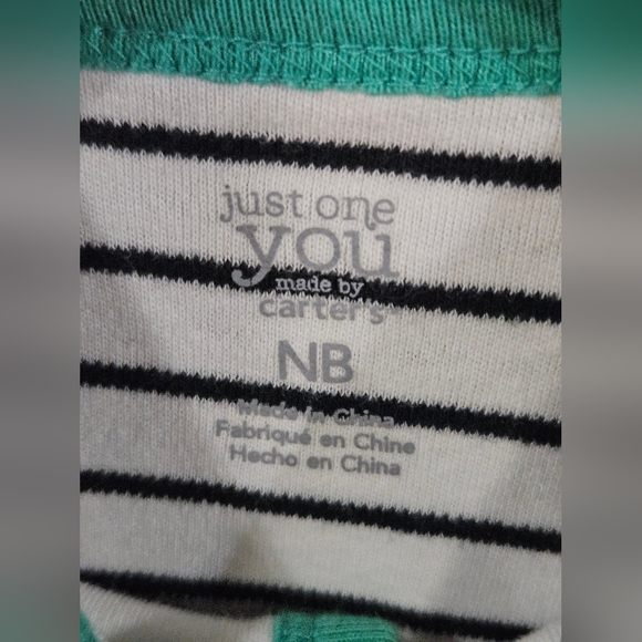 Carters Fleece Striped w/Turtle Graphic Newborn Sleeper - Picture 3 of 4